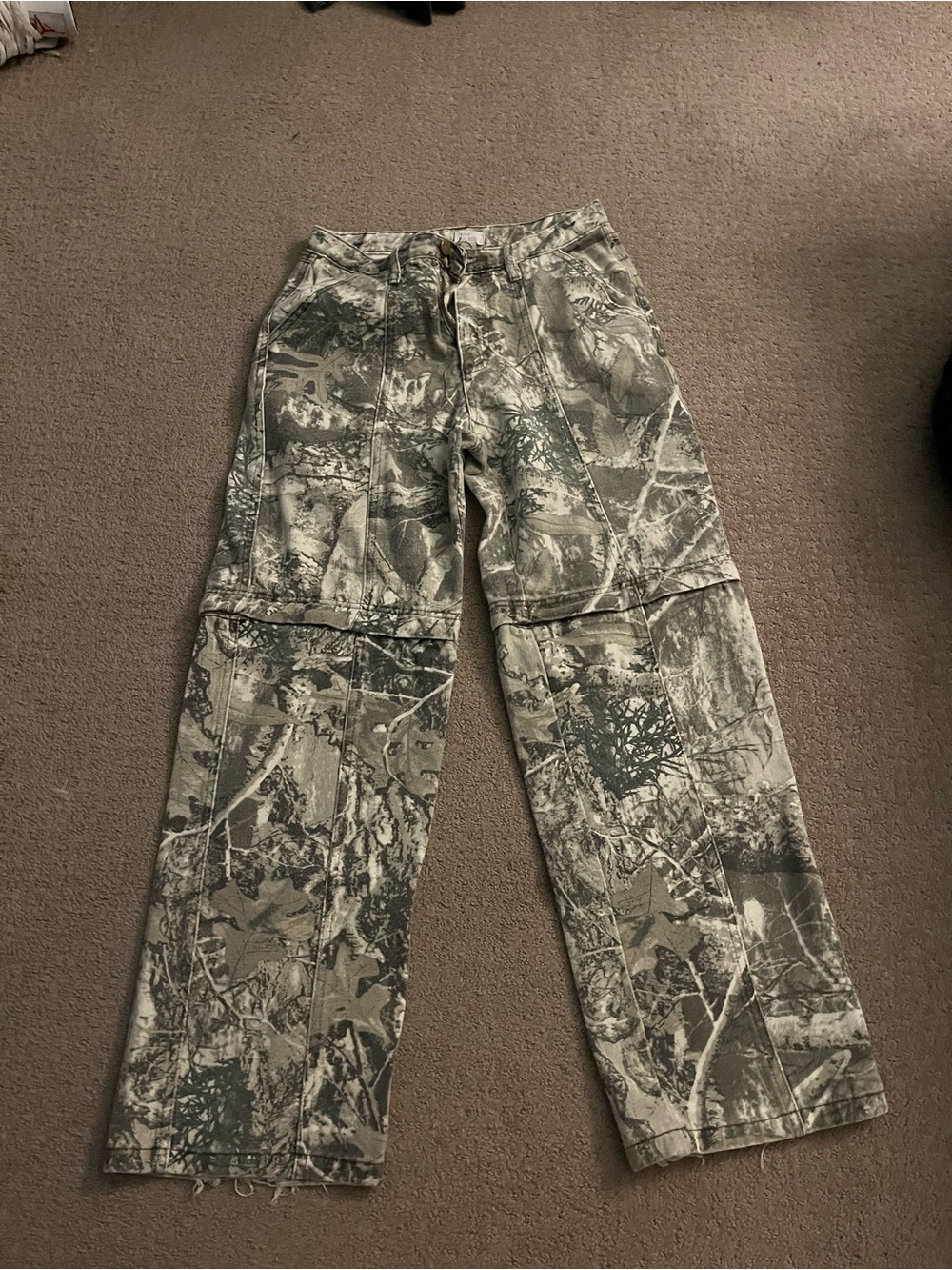 Melrose and Market Green Camo Convertible Cargo Jeans